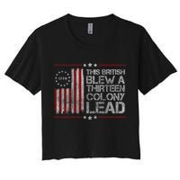 The British Blew A 13 Colony Lead Funny Crop Top