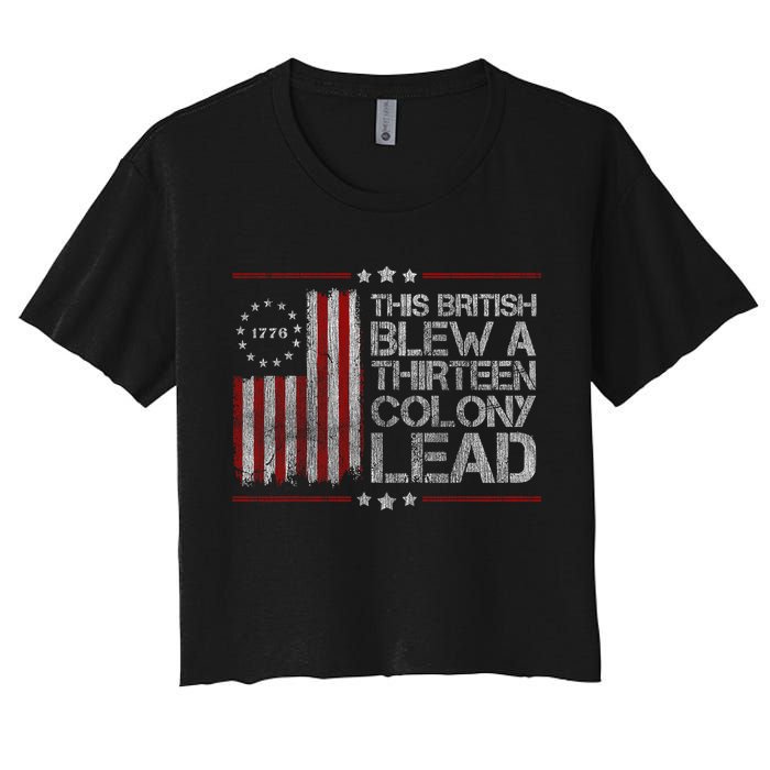 The British Blew A 13 Colony Lead Funny Crop Top