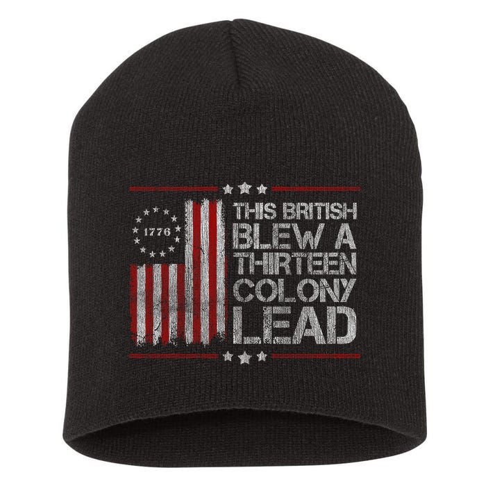 The British Blew A 13 Colony Lead Funny Short Acrylic Beanie