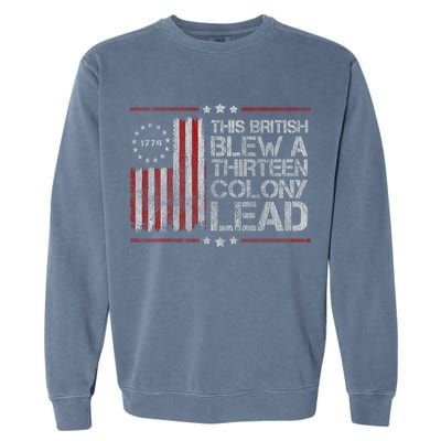 The British Blew A 13 Colony Lead Funny Garment-Dyed Sweatshirt