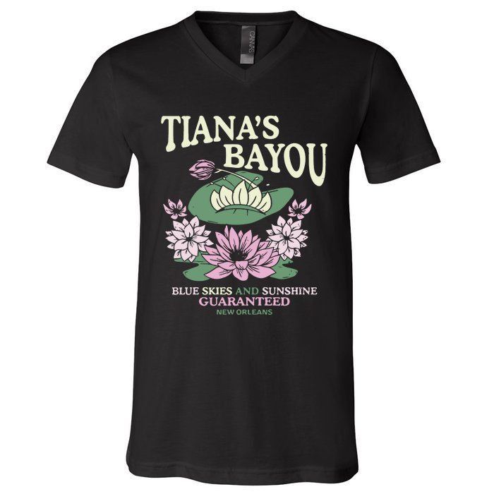 TianaS Bayou Blue Skies And Sunshine Guaranteed New Orleans V-Neck T-Shirt