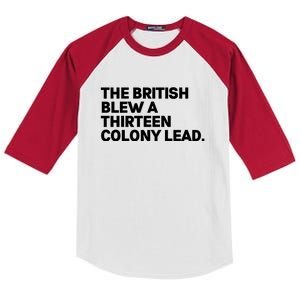 The British Blew A Thirteen Colony Lead Kids Colorblock Raglan Jersey