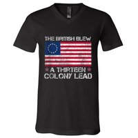 The British Blew A 13 Colony Lead A Thirteen Colony Lead V-Neck T-Shirt