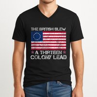The British Blew A 13 Colony Lead A Thirteen Colony Lead V-Neck T-Shirt