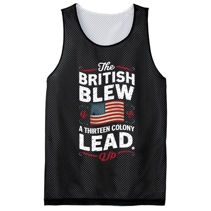 The British Blew A Thirteen Colony Lead Funny 4th Of July Mesh Reversible Basketball Jersey Tank