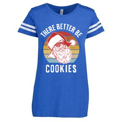 There Better Be Cookies Gift Retro Hipster Funny Santa Gift Enza Ladies Jersey Football T-Shirt