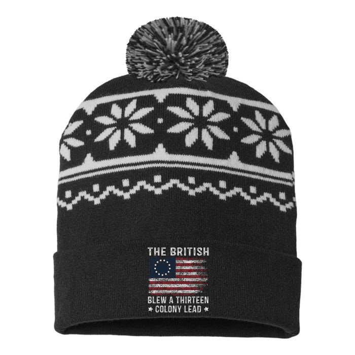 The British Blew A 13 Colony Lead USA-Made Snowflake Beanie