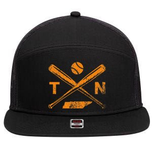 Tennessee Baseball Bats & Ball Classic Baseball Player 7 Panel Mesh Trucker Snapback Hat