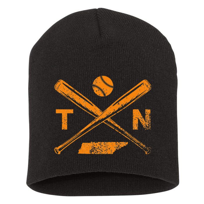 Tennessee Baseball Bats & Ball Classic Baseball Player Short Acrylic Beanie