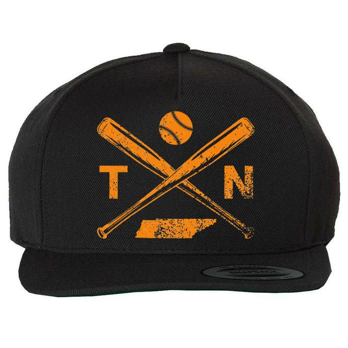 Tennessee Baseball Bats & Ball Classic Baseball Player Wool Snapback Cap