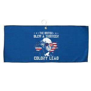 The British Blew A 13 Colony Lead American Flag Patriotic Large Microfiber Waffle Golf Towel