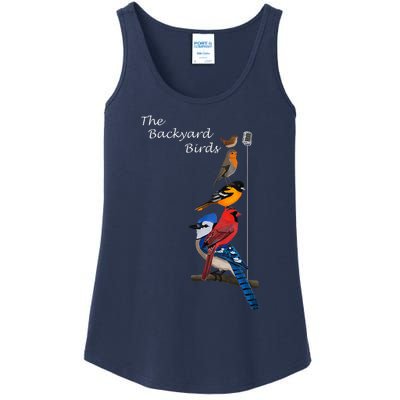 The Backyard Birds Blue Jay Cardinal Wren Bird Birdwatcher Ladies Essential Tank