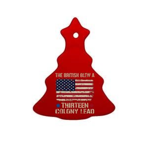 The British Blew Thirteen Colony Lead 4th Of July Ceramic Tree Ornament