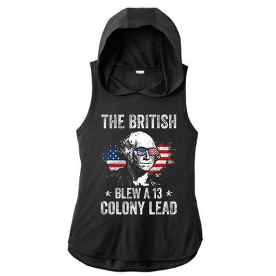 The British Blew A 13 Colony Lead Funny George Washington Ladies PosiCharge Tri-Blend Wicking Draft Hoodie Tank