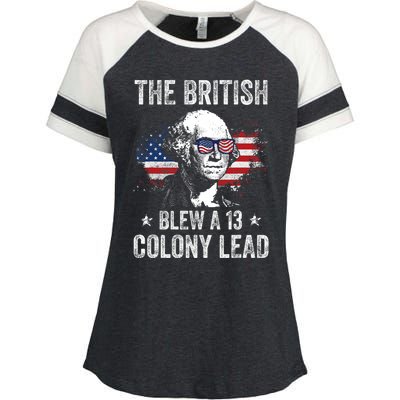 The British Blew A 13 Colony Lead Funny George Washington Enza Ladies Jersey Colorblock Tee