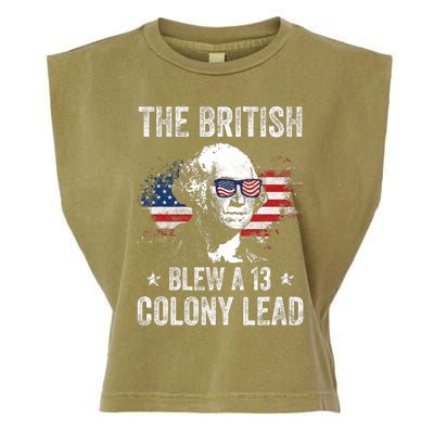 The British Blew A 13 Colony Lead Funny George Washington Garment-Dyed Women's Muscle Tee