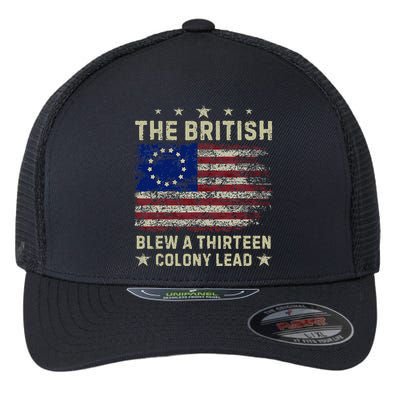 The British Blew A 13 Colony Lead Funny 4th Of July Flexfit Unipanel Trucker Cap