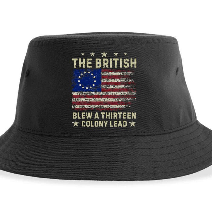The British Blew A 13 Colony Lead Funny 4th Of July Sustainable Bucket Hat