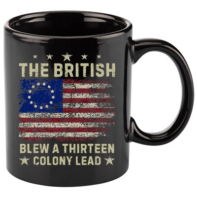 The British Blew A 13 Colony Lead Funny 4th Of July 11oz C Handle Ceramic Mug