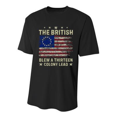 The British Blew A 13 Colony Lead Funny 4th Of July Youth Performance Sprint T-Shirt