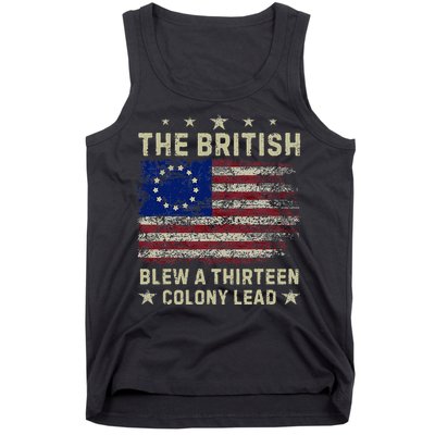 The British Blew A 13 Colony Lead Funny 4th Of July Tank Top