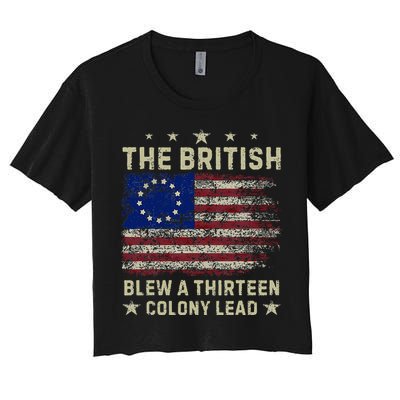 The British Blew A 13 Colony Lead Funny 4th Of July Crop Top