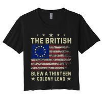 The British Blew A 13 Colony Lead Funny 4th Of July Crop Top