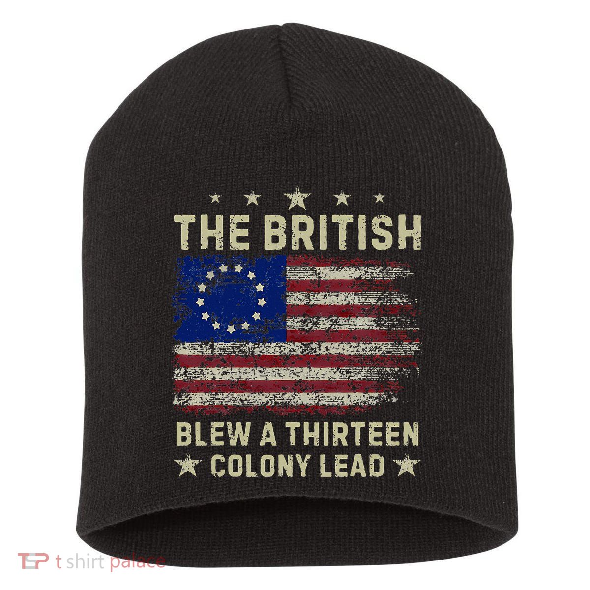 The British Blew A 13 Colony Lead Funny 4th Of July Short Acrylic Beanie