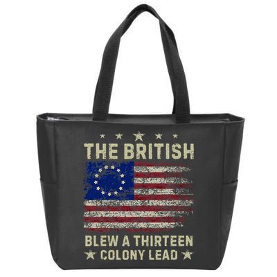 The British Blew A 13 Colony Lead Funny 4th Of July Zip Tote Bag