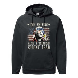 The British Blew A 13 Colony Lead Funny 4th Of July Performance Fleece Hoodie