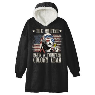 The British Blew A 13 Colony Lead Funny 4th Of July Hooded Wearable Blanket