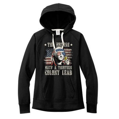 The British Blew A 13 Colony Lead Funny 4th Of July Women's Fleece Hoodie