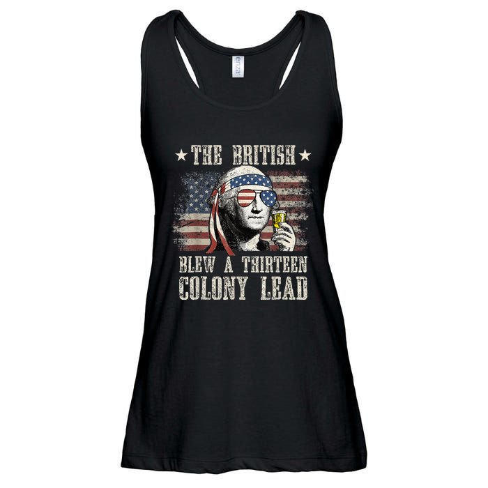 The British Blew A 13 Colony Lead Funny 4th Of July Ladies Essential Flowy Tank