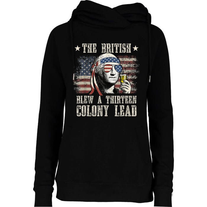 The British Blew A 13 Colony Lead Funny 4th Of July Womens Funnel Neck Pullover Hood