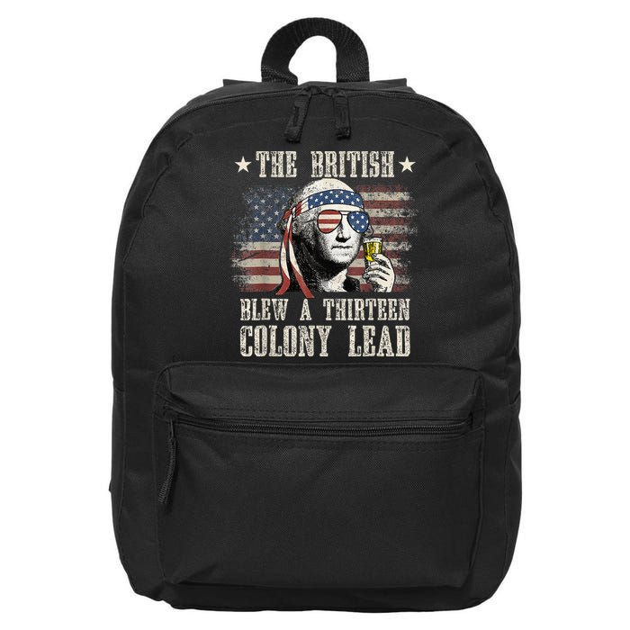 The British Blew A 13 Colony Lead Funny 4th Of July 16 in Basic Backpack