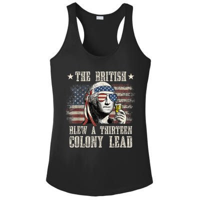 The British Blew A 13 Colony Lead Funny 4th Of July Ladies PosiCharge Competitor Racerback Tank