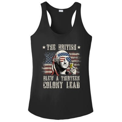 The British Blew A 13 Colony Lead Funny 4th Of July Ladies PosiCharge Competitor Racerback Tank