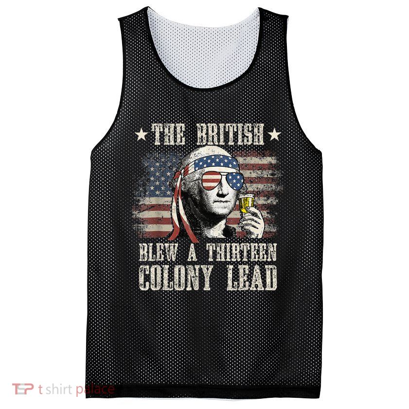 The British Blew A 13 Colony Lead Funny 4th Of July Mesh Reversible Basketball Jersey Tank
