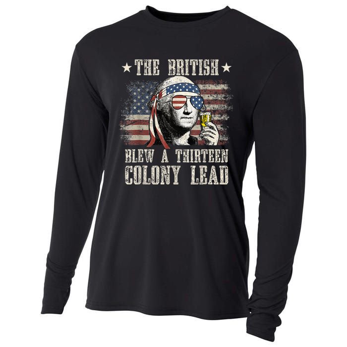 The British Blew A 13 Colony Lead Funny 4th Of July Cooling Performance Long Sleeve Crew