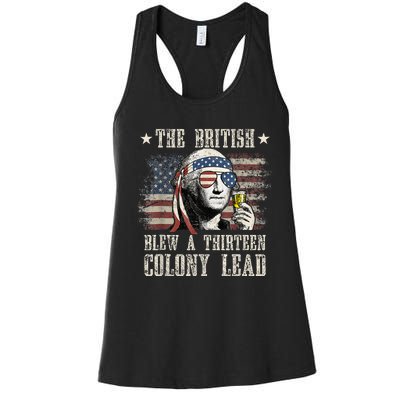 The British Blew A 13 Colony Lead Funny 4th Of July Women's Racerback Tank