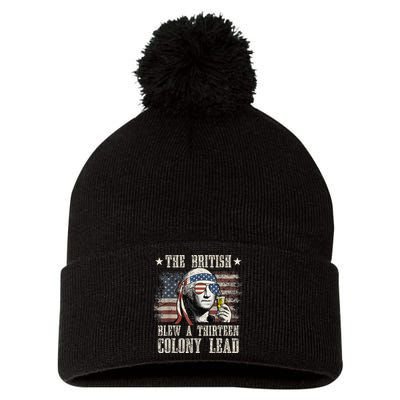 The British Blew A 13 Colony Lead Funny 4th Of July Pom Pom 12in Knit Beanie