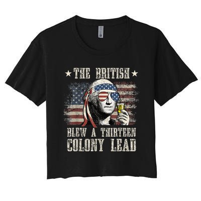 The British Blew A 13 Colony Lead Funny 4th Of July Women's Crop Top Tee