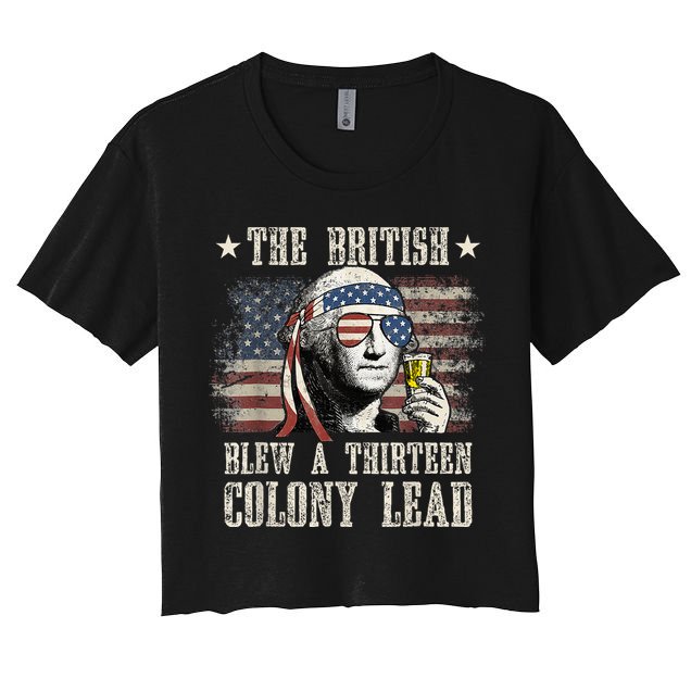 The British Blew A 13 Colony Lead Funny 4th Of July Crop Top