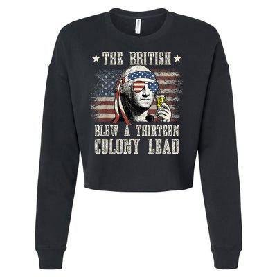 The British Blew A 13 Colony Lead Funny 4th Of July Cropped Pullover Crew