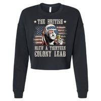 The British Blew A 13 Colony Lead Funny 4th Of July Cropped Pullover Crew