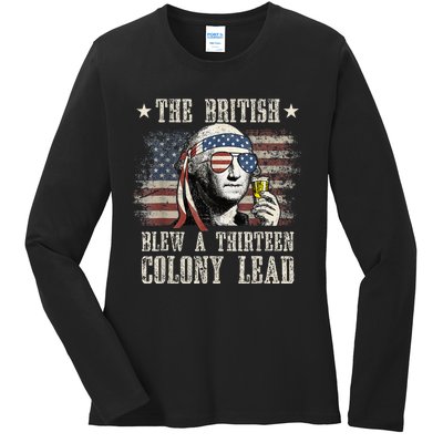 The British Blew A 13 Colony Lead Funny 4th Of July Ladies Long Sleeve Shirt