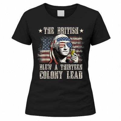 The British Blew A 13 Colony Lead Funny 4th Of July Women's T-Shirt