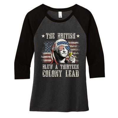 The British Blew A 13 Colony Lead Funny 4th Of July Women's Tri-Blend 3/4-Sleeve Raglan Shirt