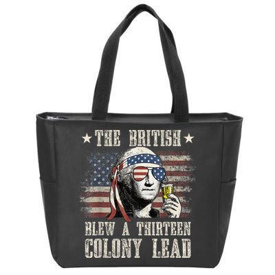 The British Blew A 13 Colony Lead Funny 4th Of July Zip Tote Bag