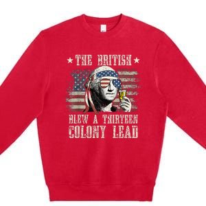 The British Blew A 13 Colony Lead Funny 4th Of July Premium Crewneck Sweatshirt